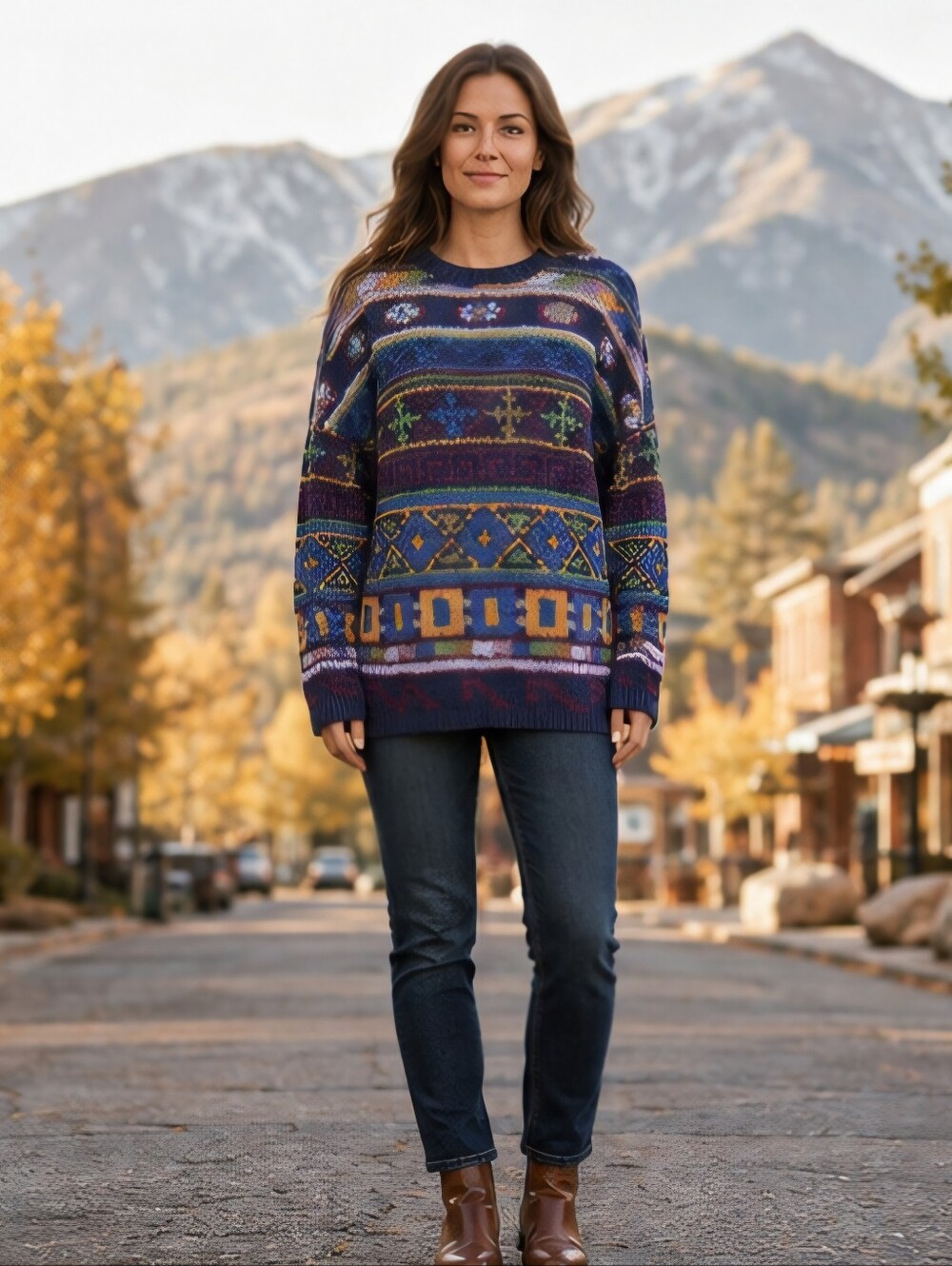Vintage 80s Susann D Hand Knit Shetland Wool Fair Isle Sweater S